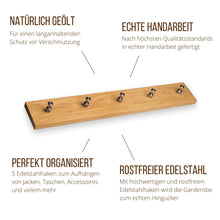 Laden Sie das Bild in den Galerie-Viewer, Garderobenleiste Eiche