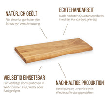 Laden Sie das Bild in den Galerie-Viewer, Baumkanten-Regal Eiche 60cm
