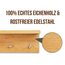 Laden Sie das Bild in den Galerie-Viewer, Garderobenleiste Eiche mit Ablage