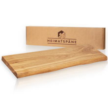 Laden Sie das Bild in den Galerie-Viewer, Baumkanten-Regal Eiche 60cm