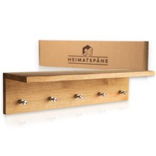 Laden Sie das Bild in den Galerie-Viewer, Garderobenleiste Eiche mit Ablage