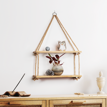 Laden Sie das Bild in den Galerie-Viewer, Hängeregal Eiche 40cm mit Juteseil